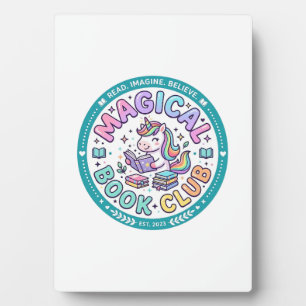 Eenhoring Magische Boek Club Grappige Shirt Grafis Fotoplaat
