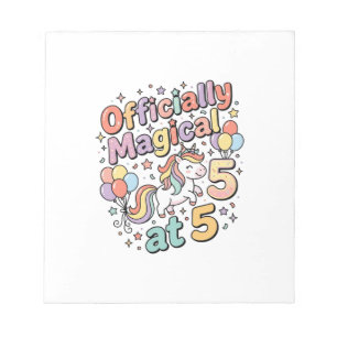 Eenhoring Officieel Magisch op 5 Whimsical Witte B Notitieblok