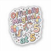 Eenhoring Officieel Magisch op 5 Whimsical Witte B Sticker (Voorkant)