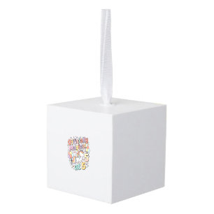 Eenhoring Officieel Magisch op 5 Whimsische Witte Kubus Ornament