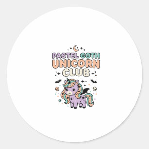Eenhoring Pastel Goth Eenhoring Club Trendy Grafis Ronde Sticker