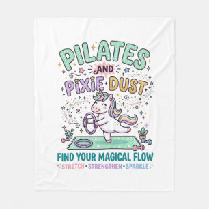 Eenhoring Pilates en Pixie Dust Vette Typografie T Fleece Deken