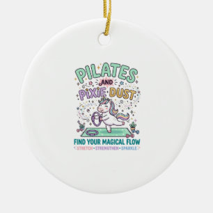 Eenhoring Pilates en Pixie Dust Vette Typografie T Keramisch Ornament
