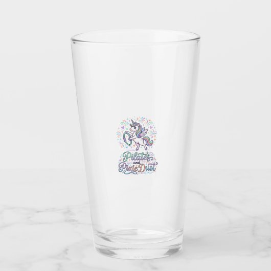 Eenhoring Pilates en Pixie Dust Wit Achtergrond Ve Glas (Voorkant)