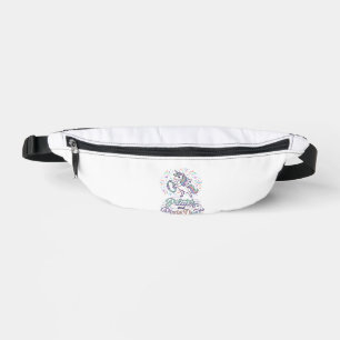 Eenhoring Pilates en Pixie Dust Witte Achtergrond Heuptasje