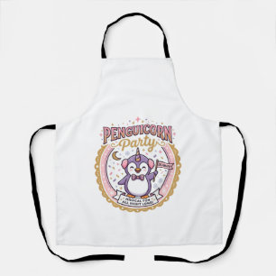 Eenhoring Pinguïnhoorn Feest POD Klaar Zazzle Ontw Schort