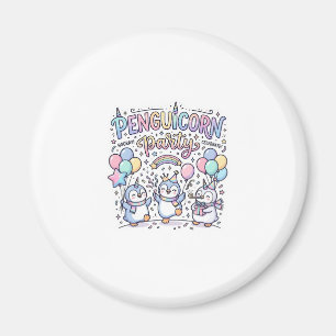 Eenhoring Pinguïnhoorn Feest Premium Vector Vector Magneet