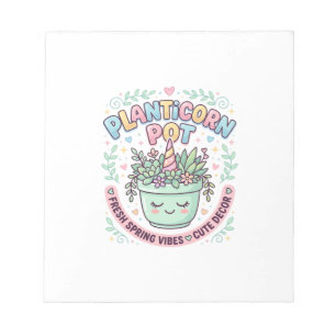 Eenhoring Planticorn Pot Grafisch Ontwerp Grafisch Notitieblok