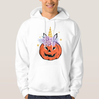 Eenhoring Pompoen Halloween Ontwerp Hoodie