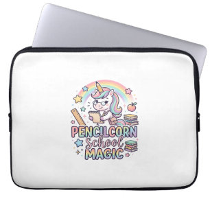 Eenhoring Potloodhoorn School Magie Aardige Sticke Laptop Sleeve