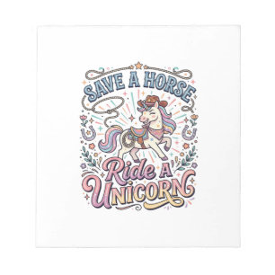 Eenhoring Red een Paard Rij een Eenhoring Print Kl Notitieblok