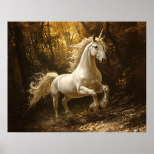 Eenhoring Rent Door Het Bos Schilderij Poster