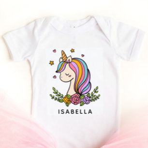Eenhoring Schattig Whimsical Meisjesachtig Geperso Romper