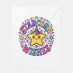 Eenhoring Starcorn Wensen Commerciële Print op Bes Fleece Deken