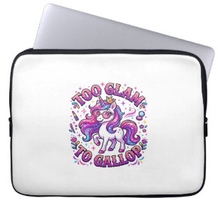 Eenhoring Te Glamoureus om te Galopperen Commercië Laptop Sleeve