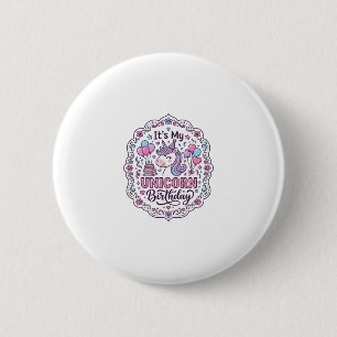 Eenhoring Verjaardag Koningin van Eenhoring Land T Ronde Button 5,7 Cm