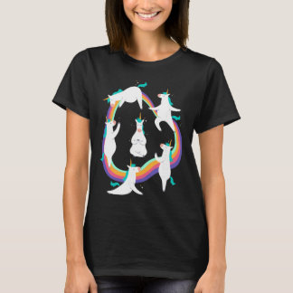 Eenhoring Yoga Zonnegroet Houden Regenboog Meme  T-shirt