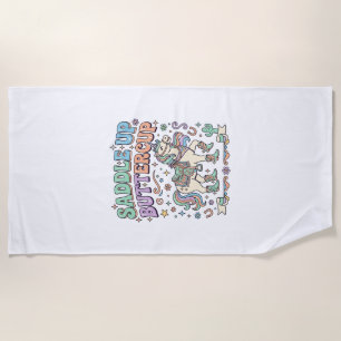 Eenhoring Zadeltje Opzadel Butterbloem Kawaii Typo Strandlaken