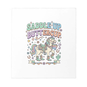 Eenhoring Zadeltje Opzadel Buttercup Kawaii Typogr Notitieblok