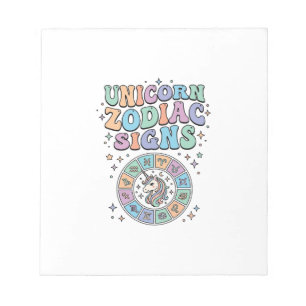 Eenhoring Zodiac Tekens Kawaii Vector Ontwerp_1 Notitieblok
