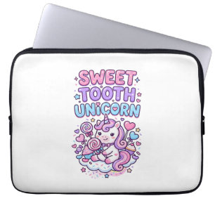 Eenhoring Zoete Tand Eenhoring Schattig Pastel Sch Laptop Sleeve