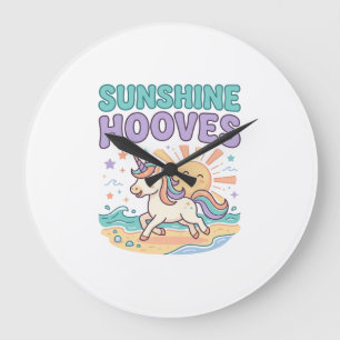 Eenhoring Zonneschijn Hoeven Trendy Grafisch T-shi Grote Klok