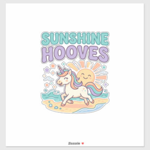 Eenhoring Zonneschijn Hoeven Trendy Grafisch T-shi Sticker