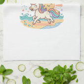 Eenhoring Zonneschijn Hoeven Trendy Grafisch T-shi Theedoek (Gevouwen)