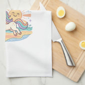 Eenhoring Zonneschijn Hoeven Trendy Grafisch T-shi Theedoek (Quarter Fold)