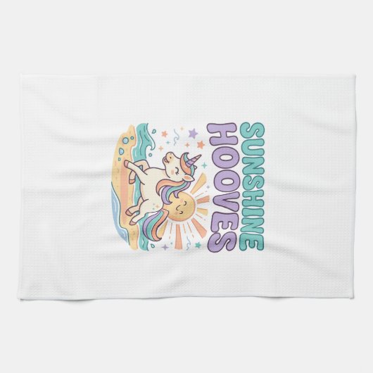 Eenhoring Zonneschijn Hoeven Trendy Grafisch T-shi Theedoek (Horizontaal)