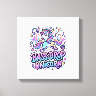 Eenhoringbas Drop Eenhoringcadeau Idee Typografie Canvas Afdruk