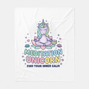 Eenhoringmeditatie Eenhorn Vet Typografie T-shirt Fleece Deken