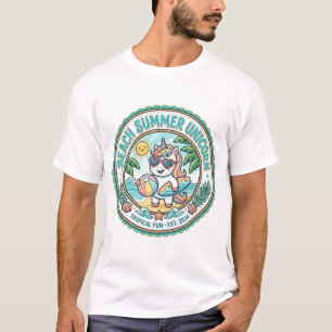 Eenhoringstrand Zomer Eenhoring POD Kant-en-klare  T-shirt