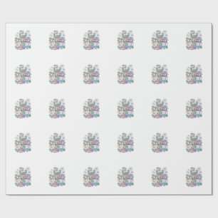 Eenhorn aangedreven door boeken en dagdromen Kawai Cadeaupapier
