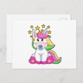 Eenhorn als baby met fopspeen briefkaart (Voorkant / Achterkant)