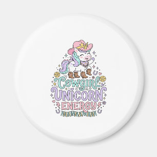 Eenhorn Cowgirl Eenhorn Energie Schattig Pastel Pr Magneet