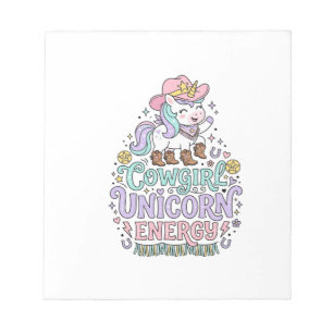 Eenhorn Cowgirl Eenhorn Energie Schattig Pastel Pr Notitieblok