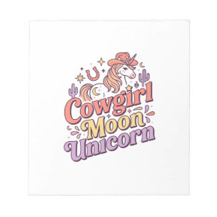Eenhorn Cowgirl Maan Eenhorn Whimsical Merch Ontwe Notitieblok