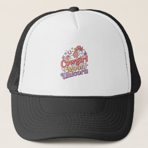 Eenhorn Cowgirl Maan Eenhorn Whimsical Merch Ontwe Trucker Pet