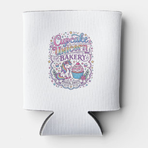 Eenhorn Cupcake Eenhorn Bakkerij Witte Achtergrond Blikjeskoeler