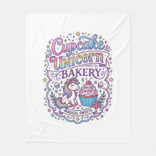 Eenhorn Cupcake Eenhorn Bakkerij Witte Achtergrond Fleece Deken
