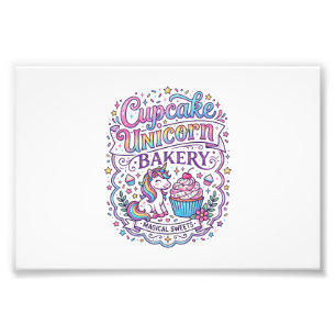 Eenhorn Cupcake Eenhorn Bakkerij Witte Achtergrond Foto Afdruk