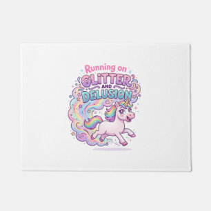 Eenhorn die loopt op Glitter en Bedrog Charmant M Deurmat