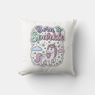 Eenhorn Geboren om Grafisch Ontwerp Merch Ontwerp  Kussen