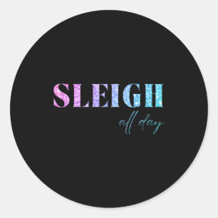 Eenhorn Glitter slee all day kerst Ronde Sticker