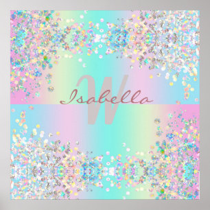 Eenhorn Holografische Glitter Poster