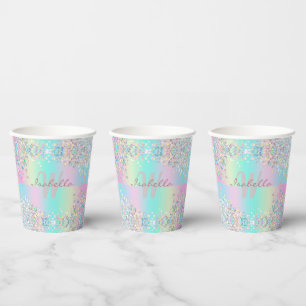 Eenhorn Holografische Glitters Papieren Bekers