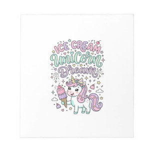 Eenhorn Ijs Eenhorn Droom Schattig Pastel Product Notitieblok