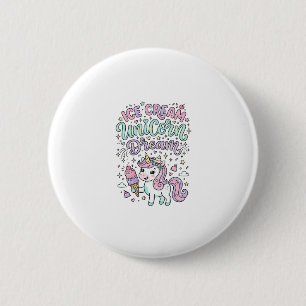 Eenhorn Ijs Eenhorn Droom Schattig Pastel Product Ronde Button 5,7 Cm