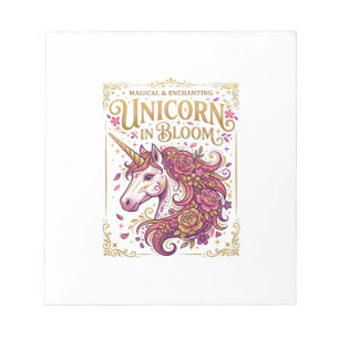 Eenhorn in bloei stijlvol Zazzle ontwerp_1 Notitieblok